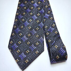 Robert Talbott Men's Necktie Silk Best of Class Geometric Black Purple Y…